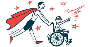 rare disease clinical trial participants | Fragile X News Today | Illustration of woman in cape pushing child in wheelchair