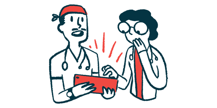 AI tool may help in early fragile X diagnosis | Fragile X News Today | illustration of two doctors looking at tablet