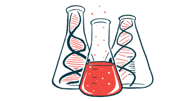 Illustration shows three bottles that hold drawings of DNA and red fluid.