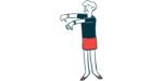 A person gives the thumbs-down sign with both hands.